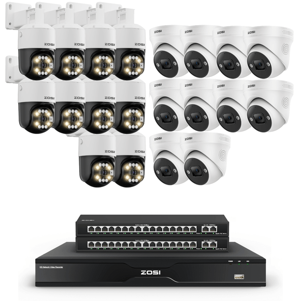 C296B/C225 32 Channel 4K PT PoE Security Camera System for Business