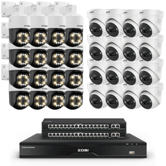 C296B/C225 32 Channel 4K PT PoE Security Camera System for Business
