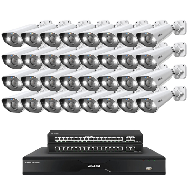 C182 32 Channel 4K PoE Security Camera System for Business + Up To 16TB HDD