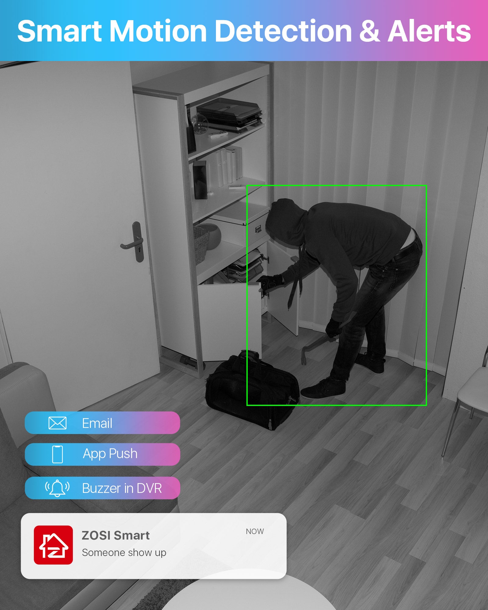 Zosi 2MP 8CH DVR & C211 Camera - Analog Security System - ZR08MN +