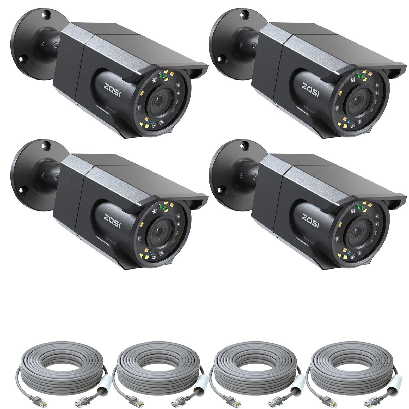 4K]C105 Bullet PoE Security IP Add-on Camera 2/4 Pack - ZG1058D - Zosi
