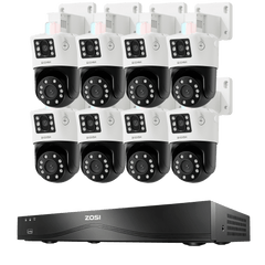 C298Max 10MP Dual-Lens PT PoE Security System(5MP+5MP) + 16CH 4K PoE NVR