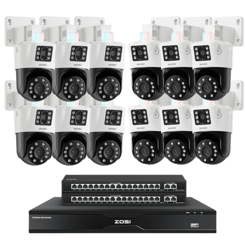 C298Max 10MP Dual-Lens PT PoE Security System(5MP+5MP) + 32CH 4K PoE NVR