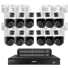 C298Max 10MP Dual-Lens PT PoE Security System(5MP+5MP) + 32CH 4K PoE NVR