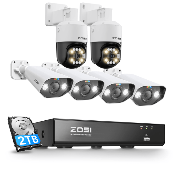 C182 4K 8CH PoE Security System + 2pack/4pack C296 PTZ Camera