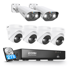 C225 4K 8CH PoE Security Camera System + 2pack/4pack C182 Camera