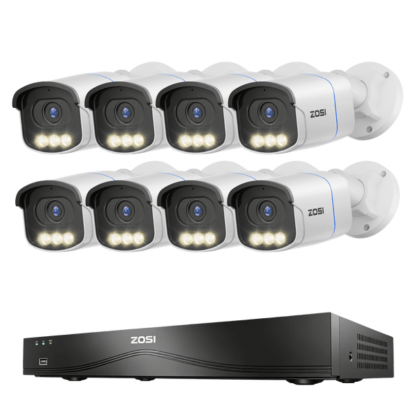 C186A 4K 16 Channel True Color Night Security System + 16CH PoE NVR with 4TB Hard Drive