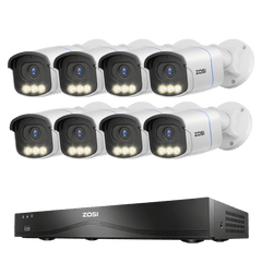 C186A 4K 16 Channel True Color Night Security System + 16CH PoE NVR with 4TB Hard Drive