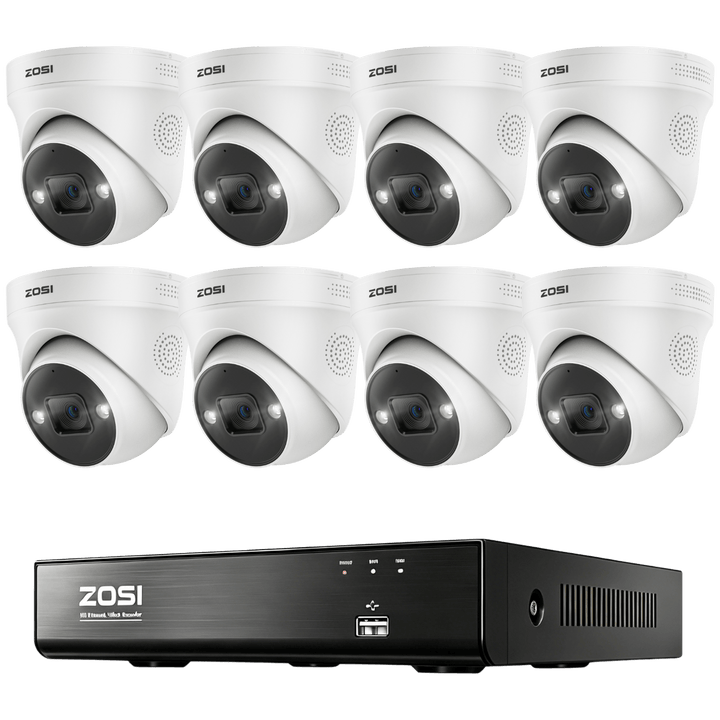 C225 4K 8CH PoE Security Camera System | Starlight Night Vision