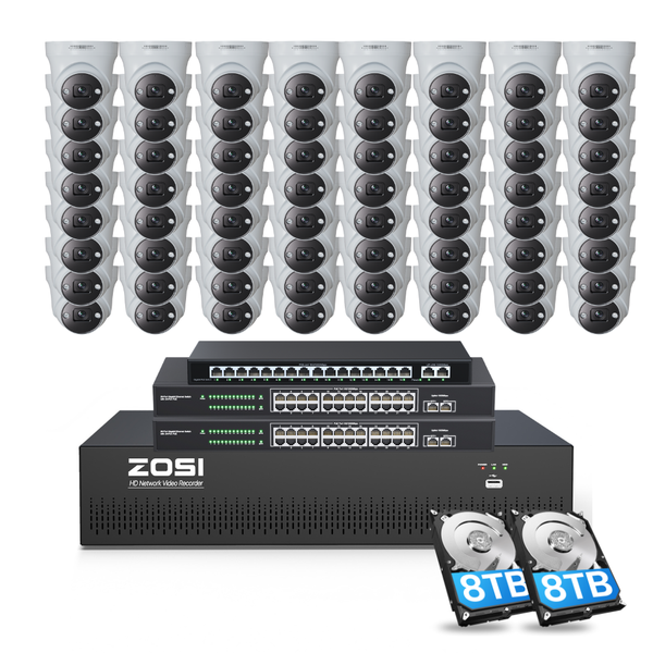 C225 64 Channel 4K PoE Security Camera System for Business + Include 16TB HDD