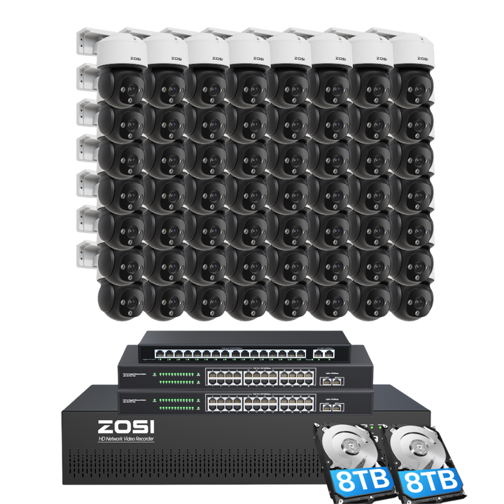 C290 64 Channel PT 4K PoE Security Camera System for Business - Zosi C290 64 Channel PT 4K PoE Security Camera System for Business - Zosi