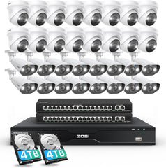 C225/ C182 32 Channel 4K PoE Security Camera System for Business + Up To 16TB HDD