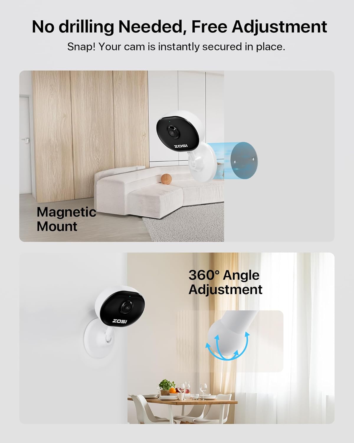 C688 2MP Indoor WiFi Camera with AI Motion Detection + Max 256GB