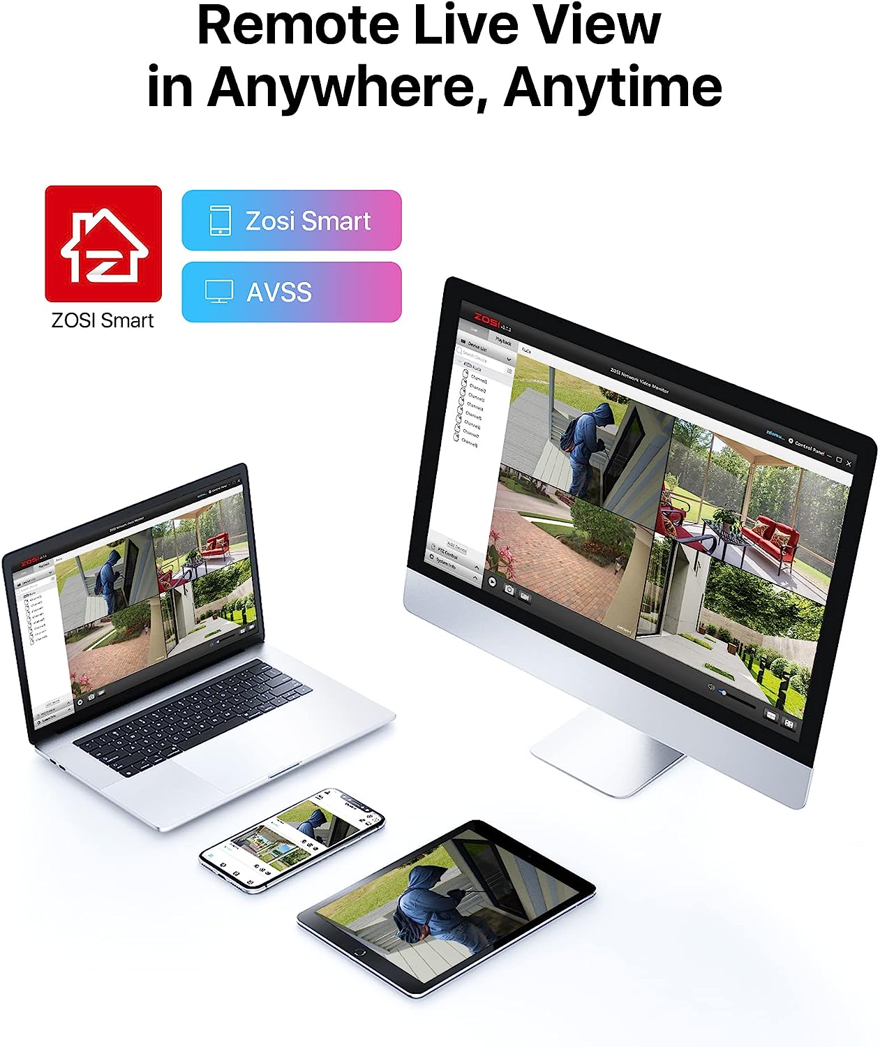 Zosi 2MP 8CH DVR & C211 Camera - Analog Security System - ZR08MN +