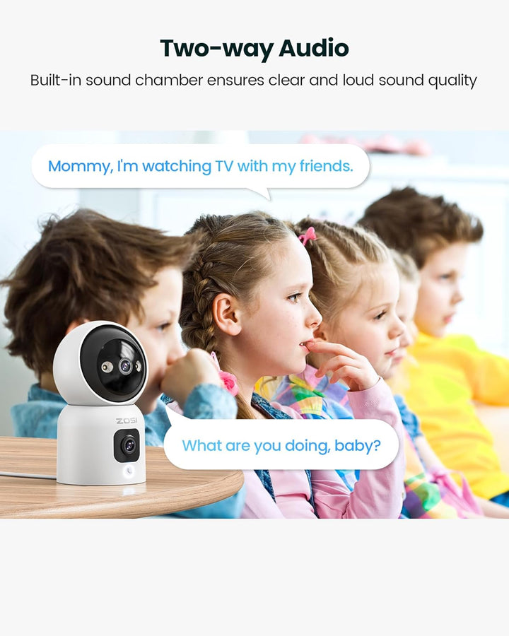 ZOSI 6MP Caméra Intérieure WiFi avec Double Objectif Écran Intérgré, Appel Vidéo en Un Clic ou par Geste OK, Détecton Humaine et Suivi Automatique, 2.4G/5G Caméra 360°, Alerte Instantané, C528M6 ZOSI 6MP Caméra Intérieure WiFi avec Double Objectif Écran Intérgré, Appel Vidéo en Un Clic ou par Geste OK, Détecton Humaine et Suivi Automatique, 2.4G/5G Caméra 360°, Alerte Instantané, C528M6