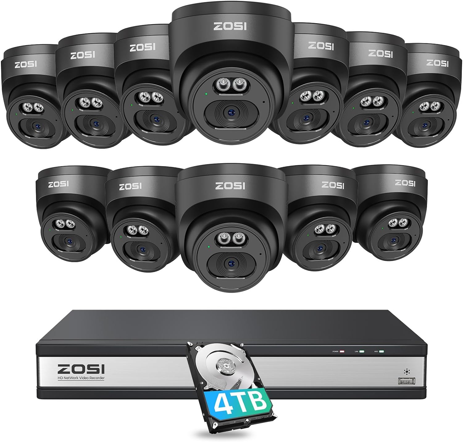 C220 4MP Security Camera System + 4K 16 Channel PoE NVR + 4TB Hard Dri ...