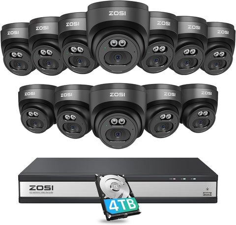 ZOSI 5MP PoE Überwachungskamera Set Außen 4K NVR Schwenkbar