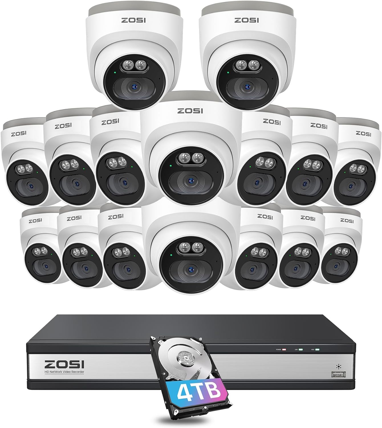 C220 4MP Security Camera System + 4K 16 Channel PoE NVR + 4TB Hard Dri ...