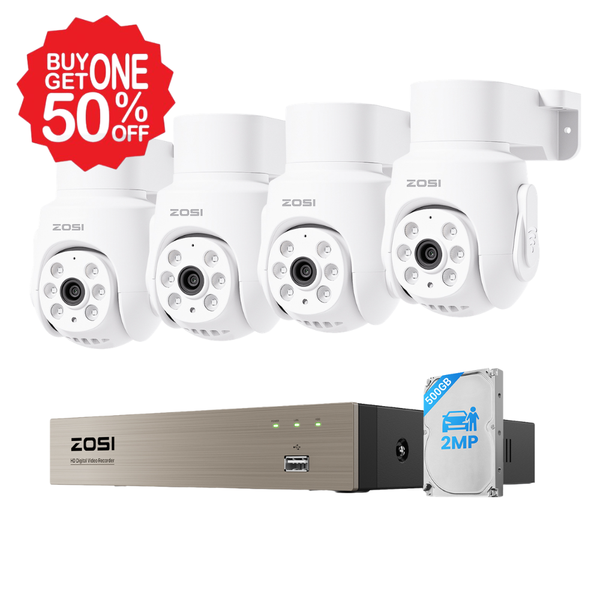 [2*System] C280 2MP HD-TVI PTZ Security System with Audio + 8CH 5MP DVR + 500GB
