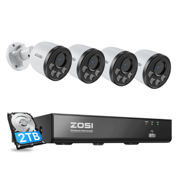 C180 4K 8CH PoE Security Camera System | 100ft IR Night Vision - Zosi