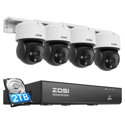 C290M 4K PTZ PoE Security Camera System + 4K 8CH PoE NVR + 2TB Hard Drive