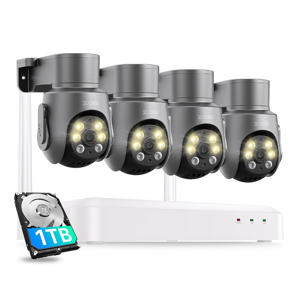 WiFi-6]C280 5MP 8CH Wireless PTZ Security System | 1TB HDD | ZOSI
