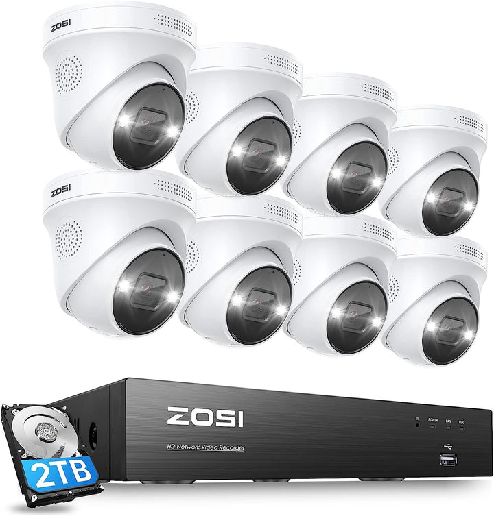 4K Home Security PoE Camera System with Two Way Audio Zosi