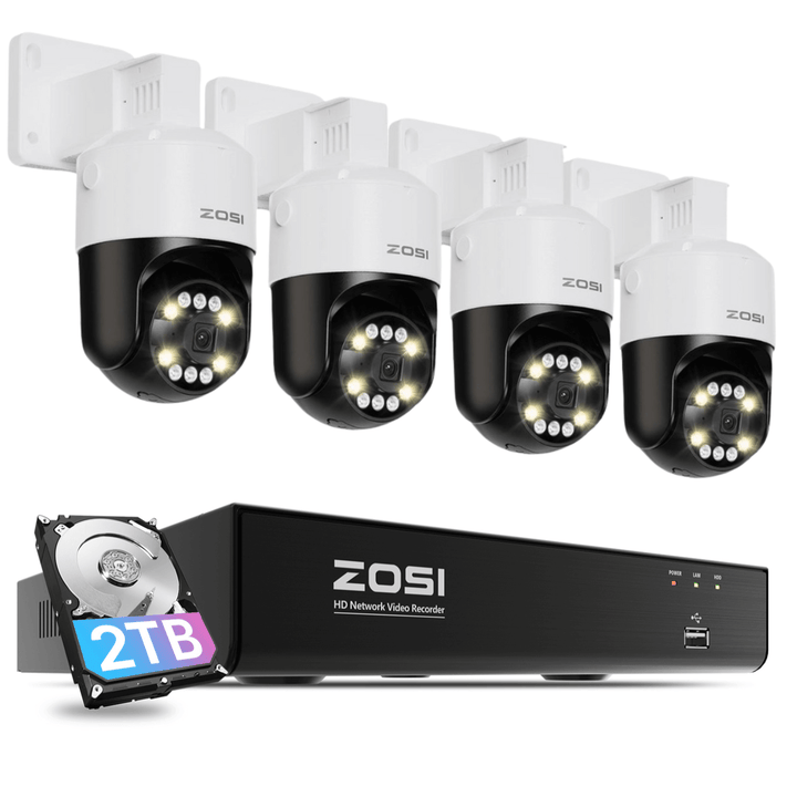 C296B 5MP Pan-Tilt PoE Security Camera System | 4K 8CH NVR 2TB HDD C296B 5MP Pan-Tilt PoE Security Camera System | 4K 8CH NVR 2TB HDD