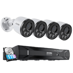 C180 4MP Security Camera System + 5MP 8-Channel PoE NVR(ZR08UC)