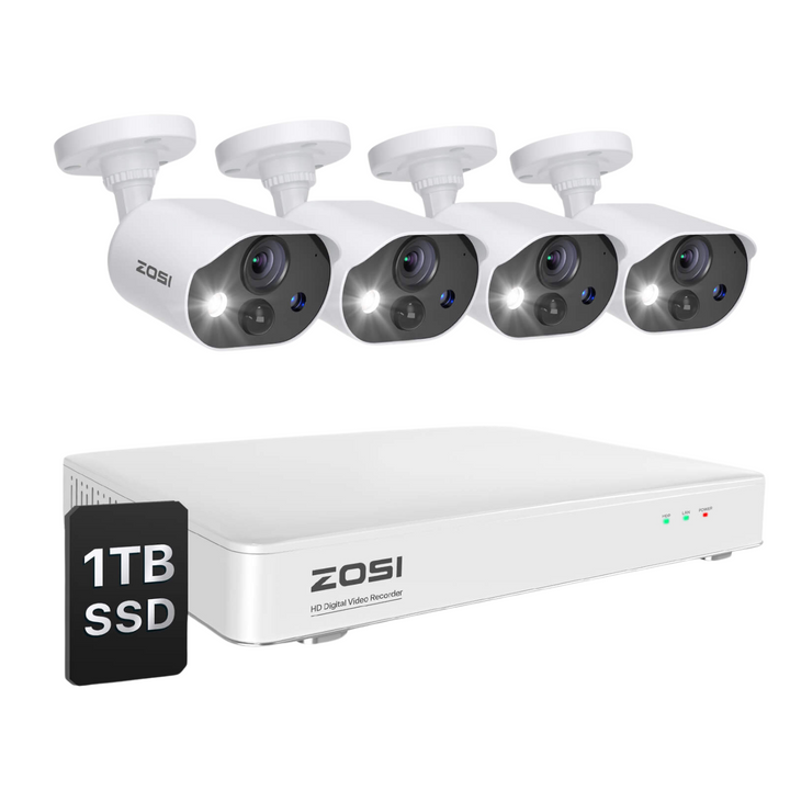 C303 1080P 8 Channel Security System with Audio + 1TB SSD - Zosi
