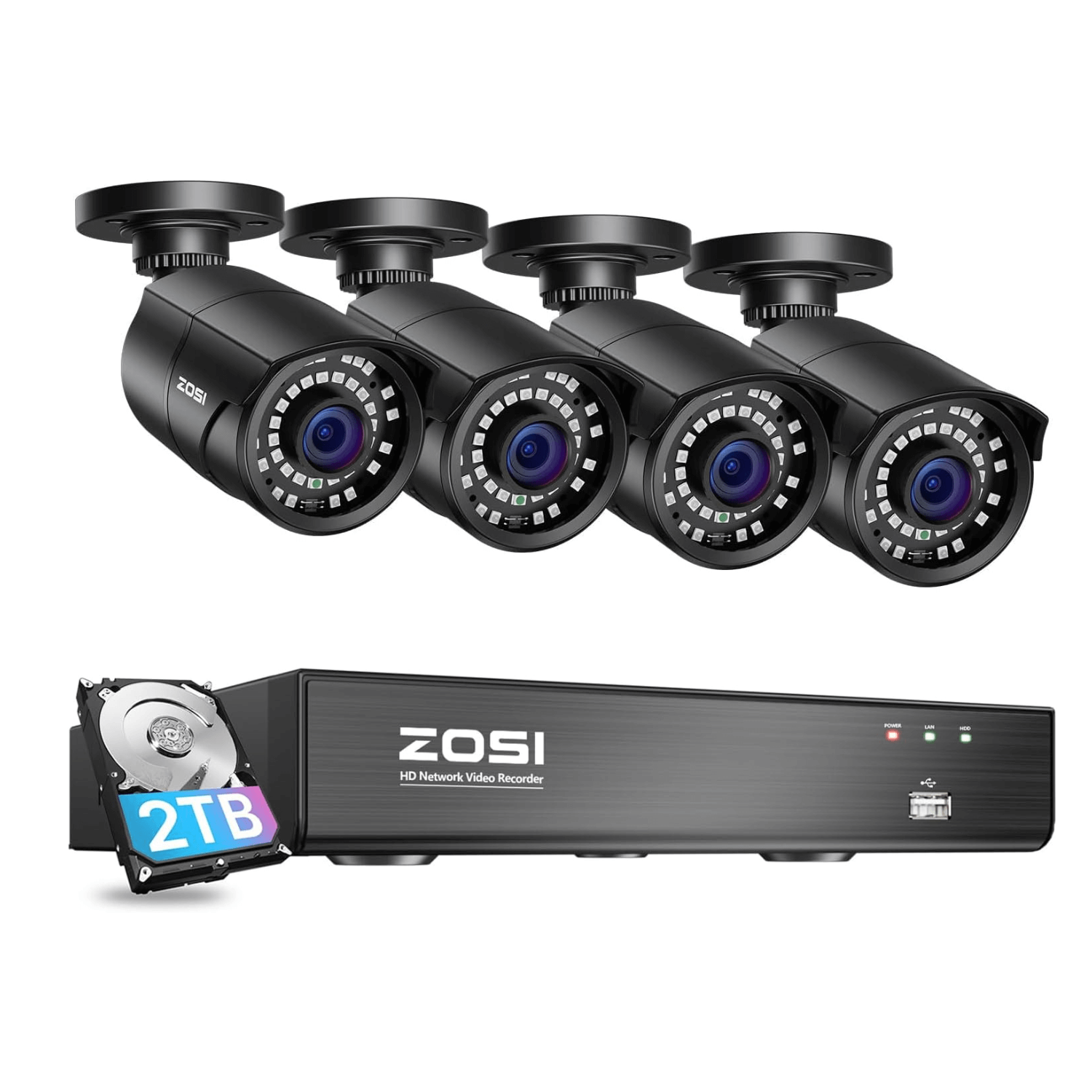 C261 8CH PoE Security System | 4K PoE NVR | One-way Audio | ZOSI
