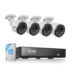 C180 4K 8CH Security Camera System with One-Way Audio + 2TB HDD