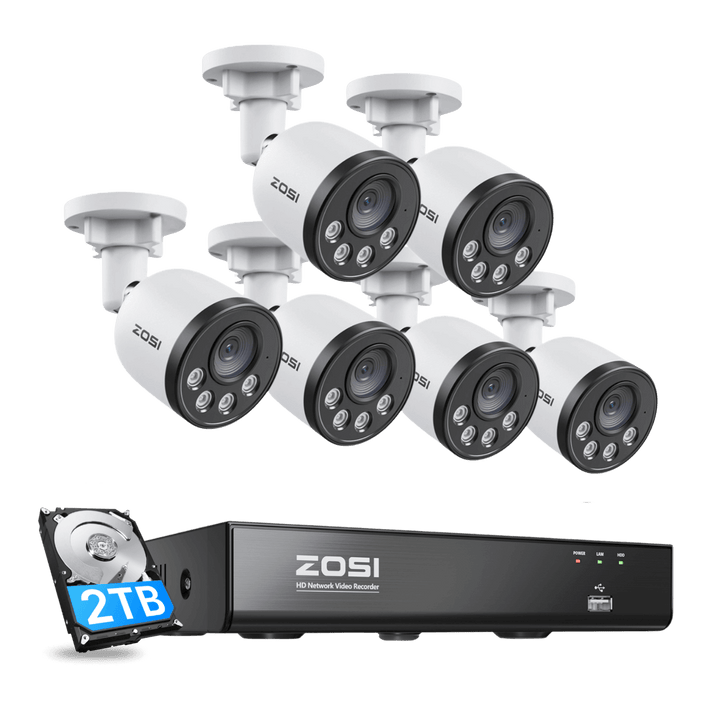 C180 4K 8CH PoE Security Camera System | 100ft IR Night Vision - Zosi