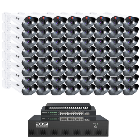 [Includes 16TB]C182 64 Channel 4K PoE Security Camera System for Business + 16TB (4*4TB)
