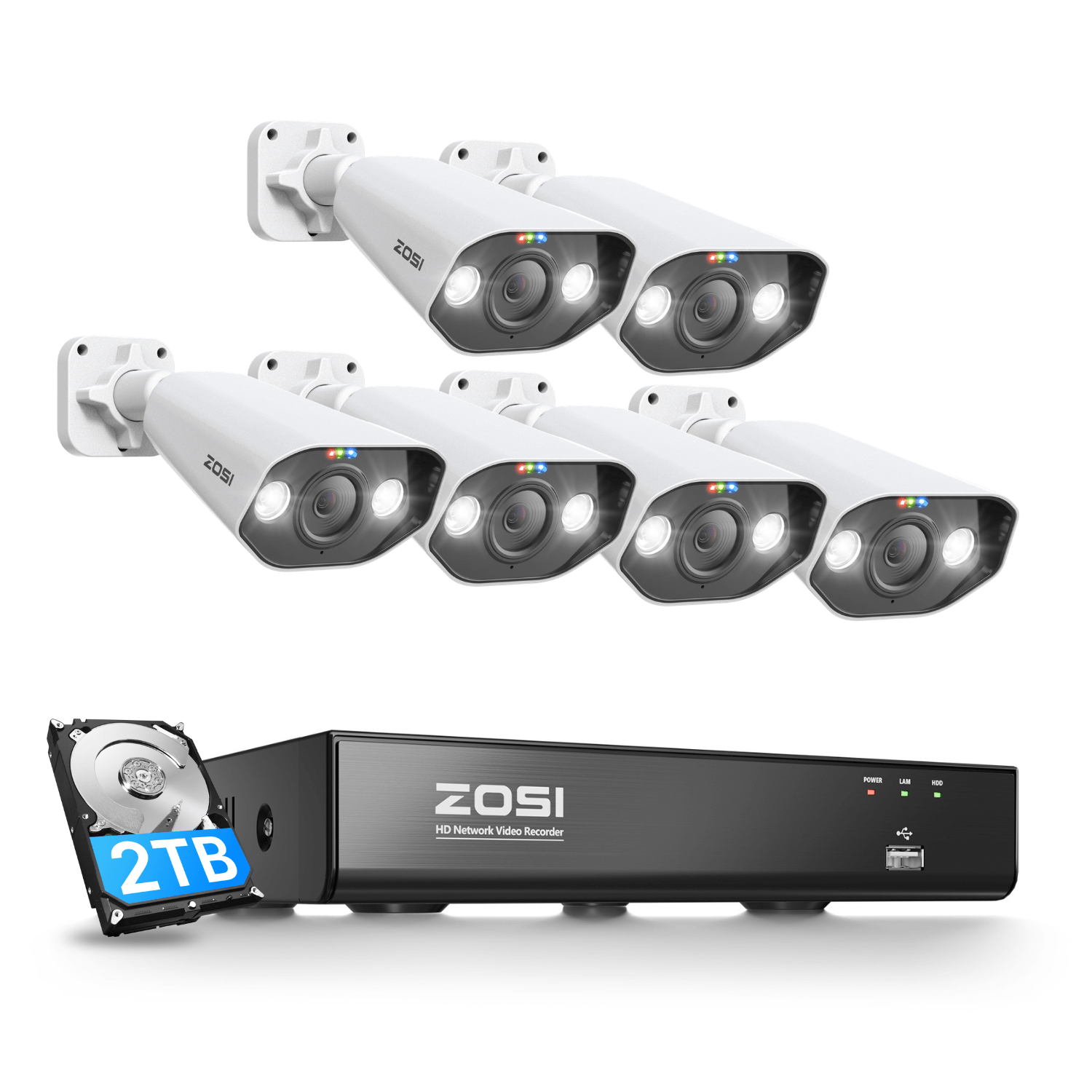 C182 5MP PoE Camera & 8CH 4K PoE NVR - PoE Security System - Zosi