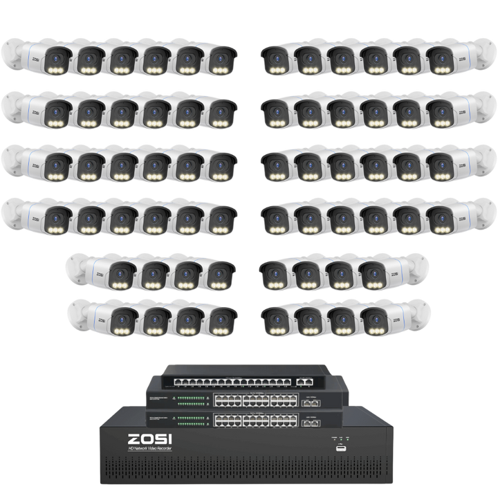 Includes 16TB]C186A 64 Channel 4K PoE Security Camera System for