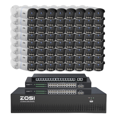 [Includes 16TB]C186A 64 Channel 4K PoE Security Camera System for Business + 16TB (4*4TB)