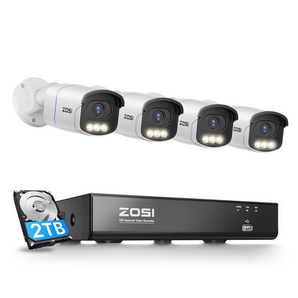 C186A 4K 8CH PoE Security System with Full-Color Night + 2TB Hard Drive