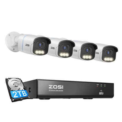 C186A 4K 8CH PoE Security System with Full-Color Night + 2TB Hard Drive