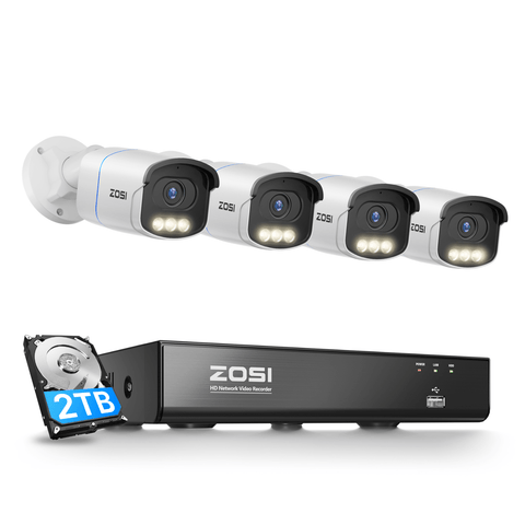 C186A 4K 8CH PoE Security System with Full-Color Night + 2TB Hard Drive