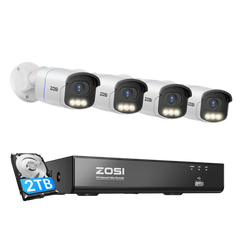 C186A 4K 8CH PoE Security System with Full-Color Night + 2TB Hard Drive