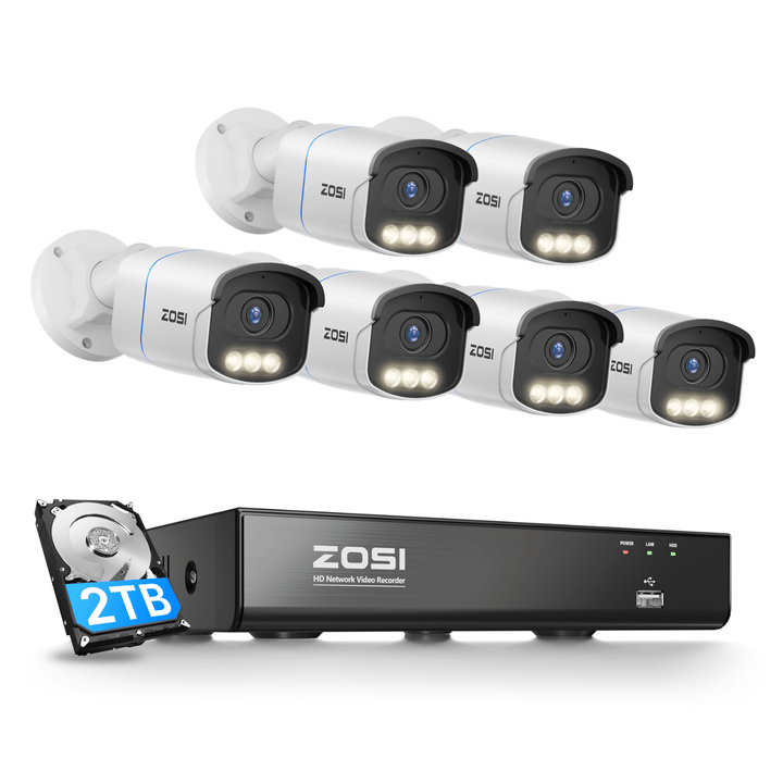 C186A 4K 8CH PoE Security System with Full-Color Night + 2TB Hard