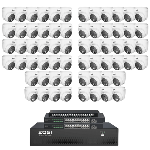 [Includes 16TB]C220 4K 64 Channel PoE Security Camera System for Business + 16TB (4*4TB)