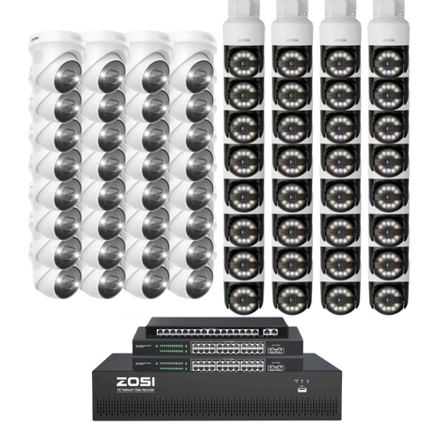 [Includes 16TB]C296/C225 64 Channel PTZ 4K PoE Security Camera System for Business + 16TB (4*4TB)