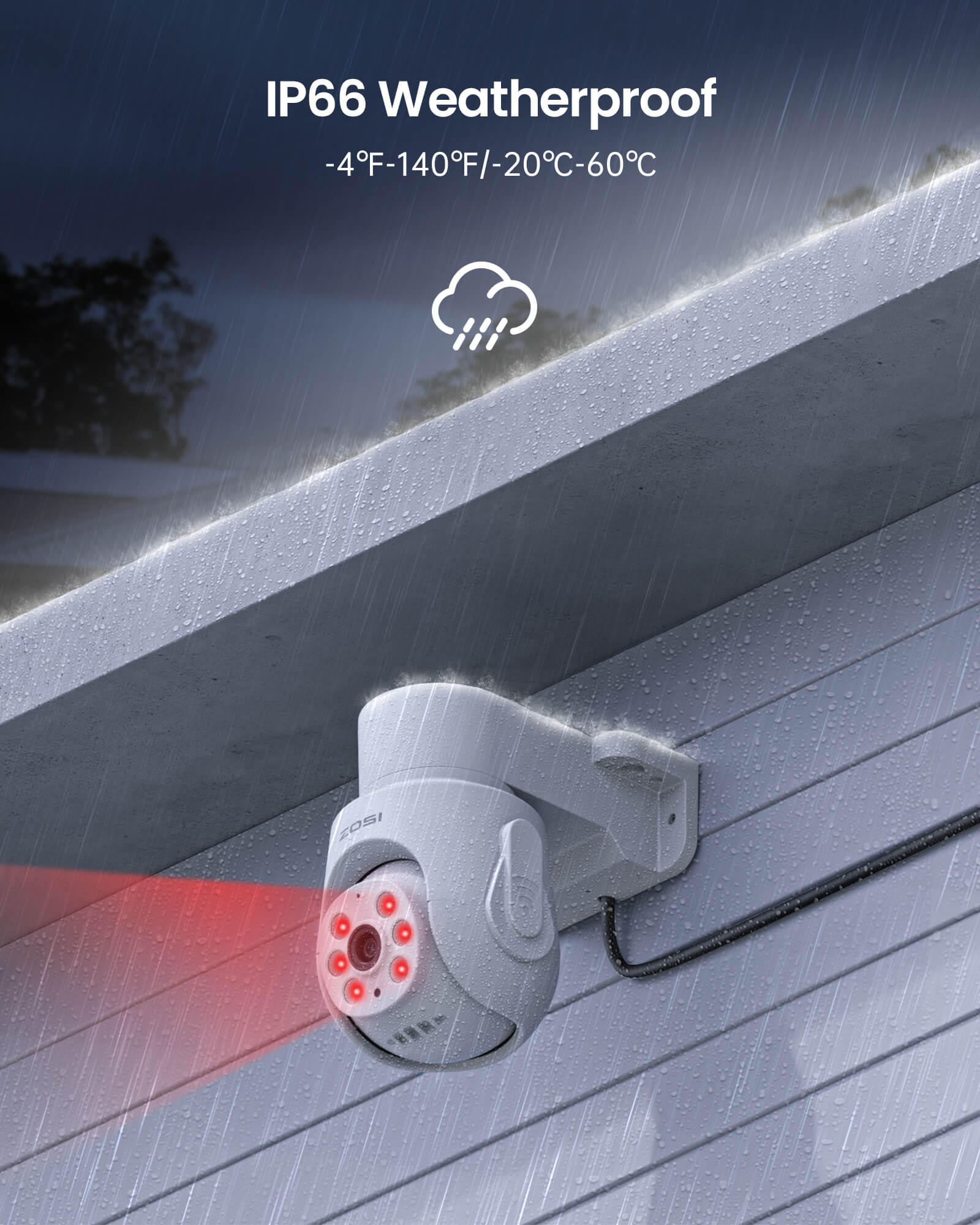 C280 2MP Pan Tilt Security Camera System | One-Way Audio | ZOSI