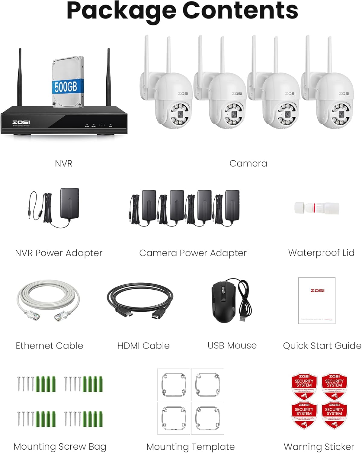 3MP 8CH Pan-Tilt WiFi Security System with C289 Cameras - Zosi