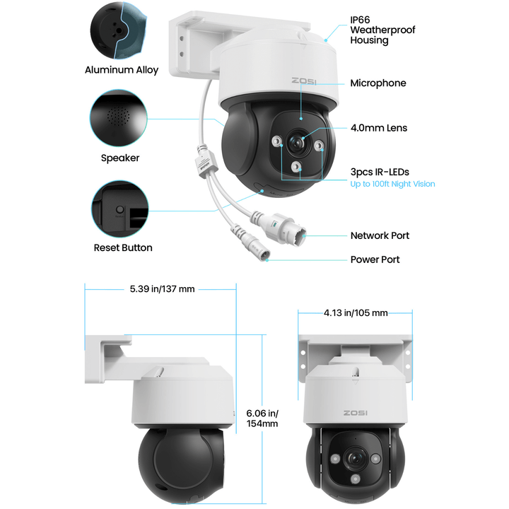 C186A/C225/C290M 4K 16CH PoE Security Camera System + 16CH PoE NVR