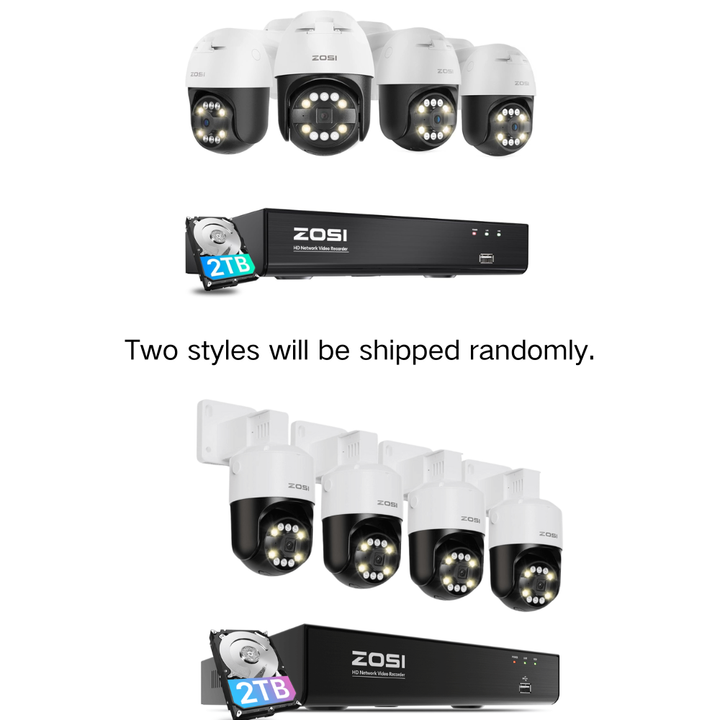 C296B 5MP Pan-Tilt PoE Security Camera System | 4K 8CH NVR 2TB HDD