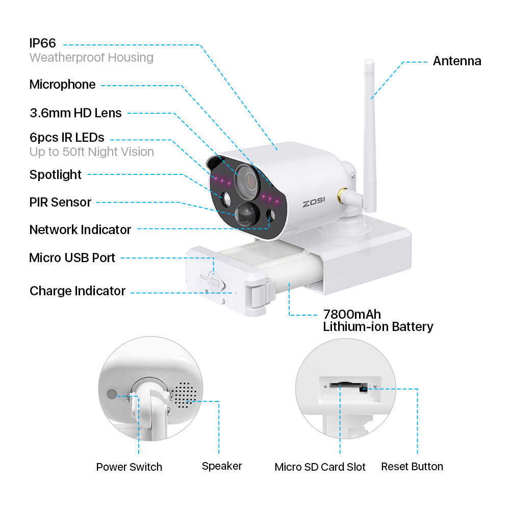 C306 Pro 3MP Battery Powered Camera with Solar Panel | 100