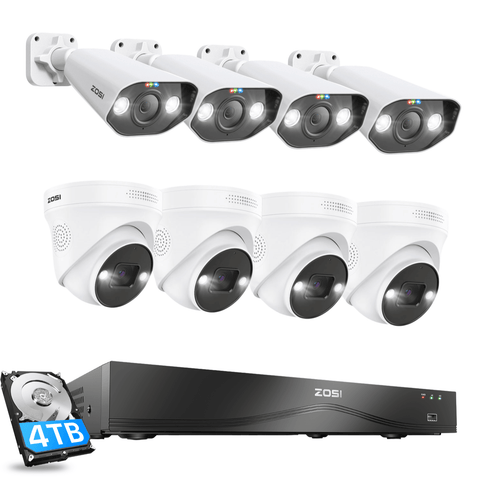 C225/C182 4K PoE Security Camera System + 16CH 2-Bay PoE NVR with 4TB Hard Drive